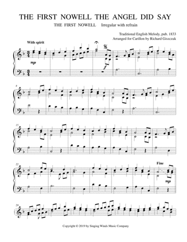The First Nowell the Angel Did Say (THE FIRST NOWELL) (arr. Richard Giszczak)