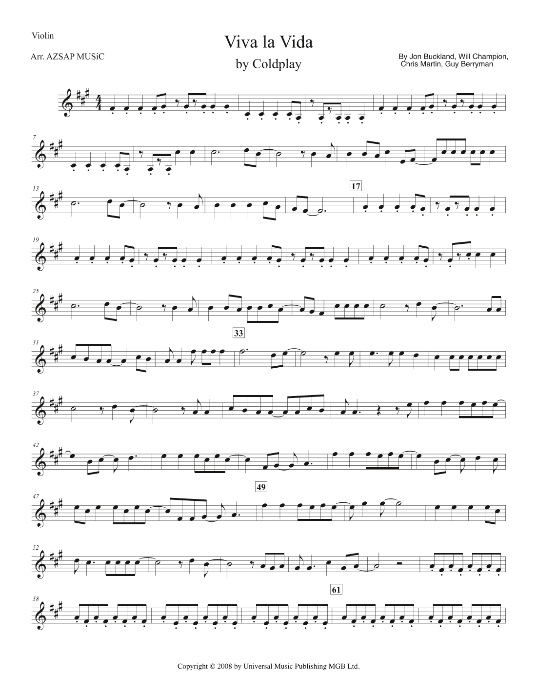 Viva La Vida (arr. AZSAP MUSiC)