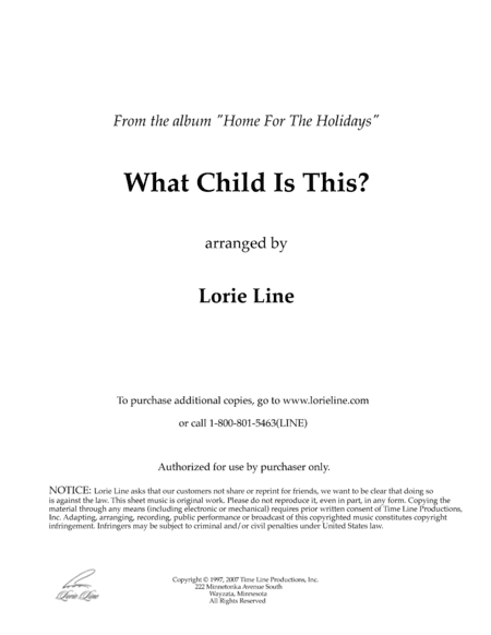 What Child Is This? (from Home For The Holidays) (arr. Lorie Line)