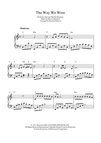 The Way We Were (arr. Kaiserin Rebecca)