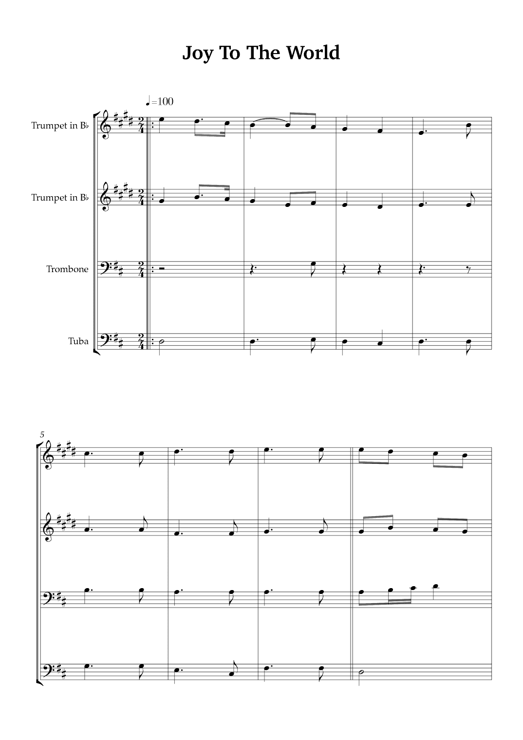 Joy To The World (arr. Karen Gueiros)