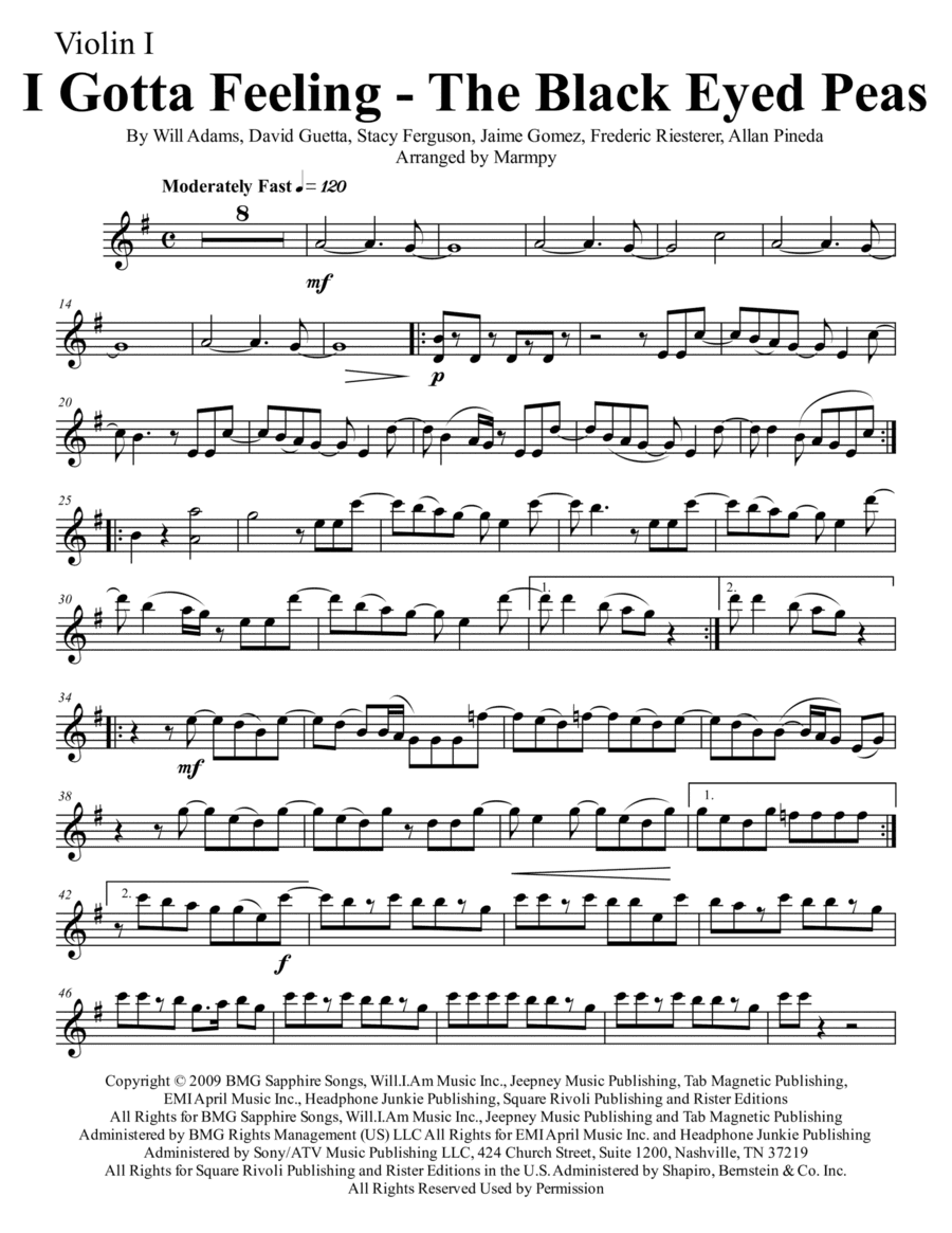 I Gotta Feeling (arr. Marmpy)
