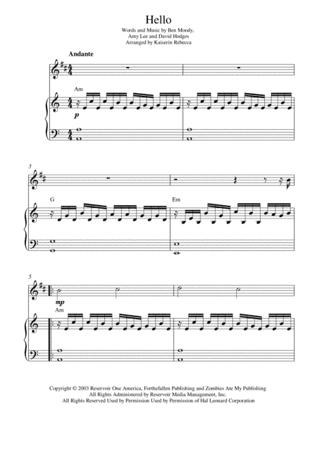 Hello (arr. Kaiserin Rebecca)
