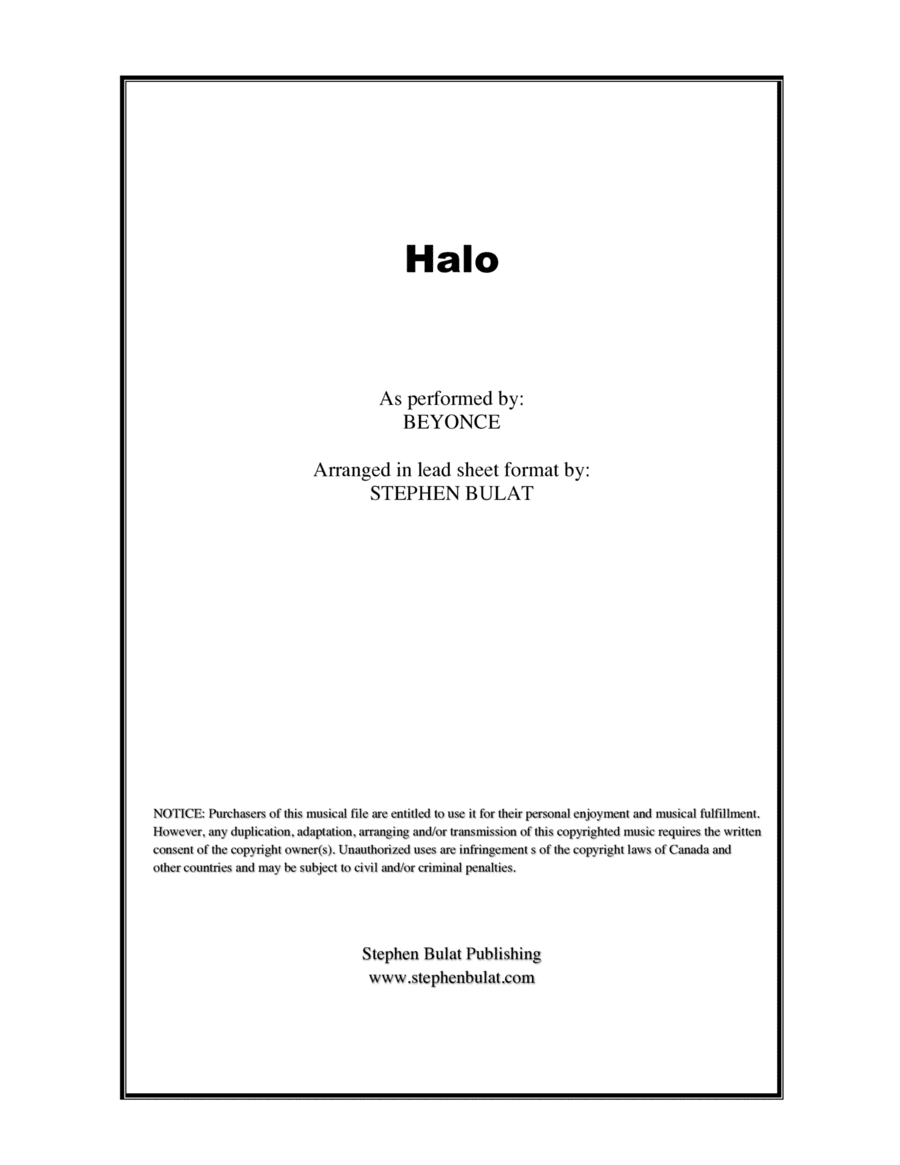 Halo (arr. Stephen Bulat)