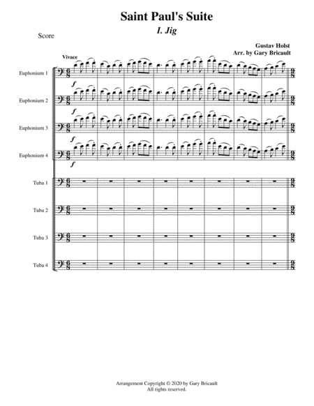 St. Paul's Suite - Mvt I Jig (arr. Gary Bricault)