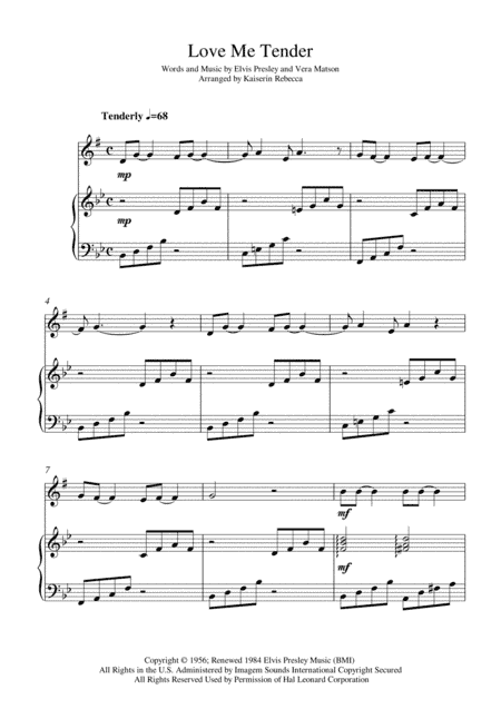 Love Me Tender (arr. Kaiserin Rebecca)