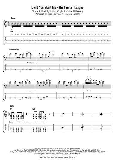 Don't You Want Me (arr. Theo Lawrence / TL Music Lessons)