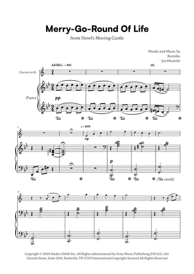 Merry-go-round Of Life (arr. Cadenza Editions)