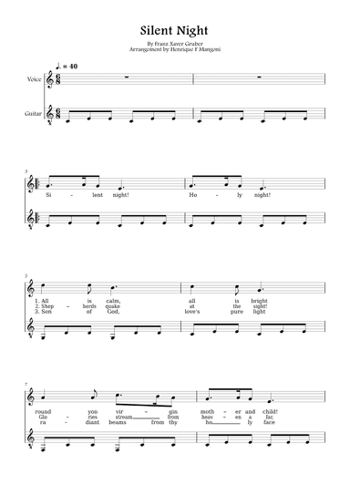 Silent Night (english lyrics) (arr. Henrique F Mangoni)
