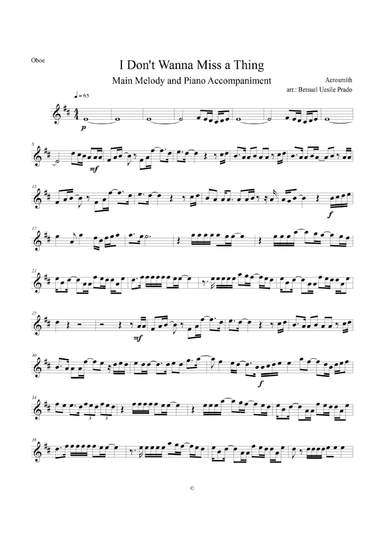 I Don't Want To Miss A Thing (arr. Betsuel Uesile Prado)