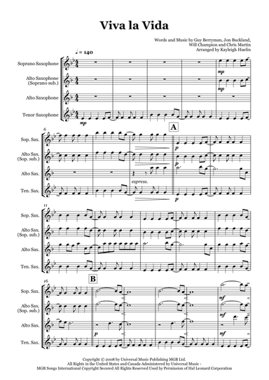 Viva La Vida (arr. Kayleigh Huelin)