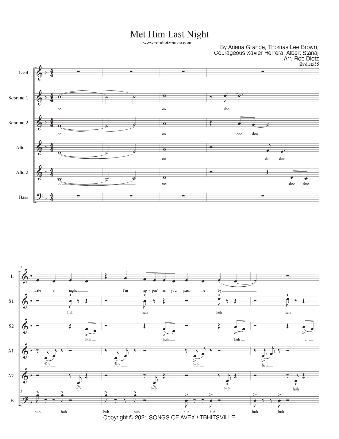 Met Him Last Night (arr. Rob Dietz)