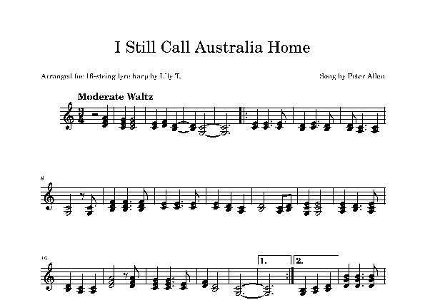 I Still Call Australia Home (arr. Lily T.)