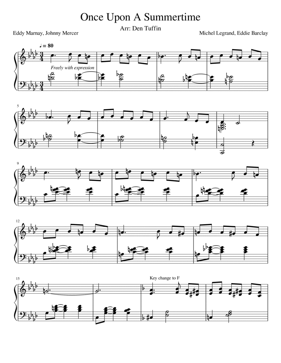 Once Upon A Summertime (arr. Den Tuffin)
