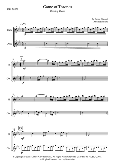 Game Of Thrones (arr. Fabio Britto)