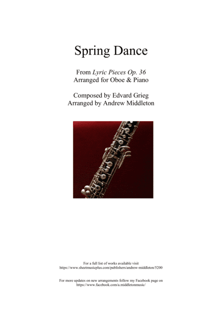 Spring Dance from Lyric Pieces op. 38 arranged for Oboe and Piano (arr. Andrew Middleton)