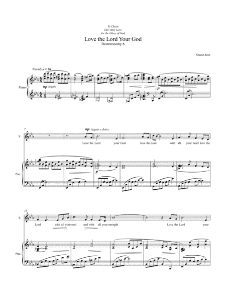 Love the Lord Your God for Voice Solo (Soprano)