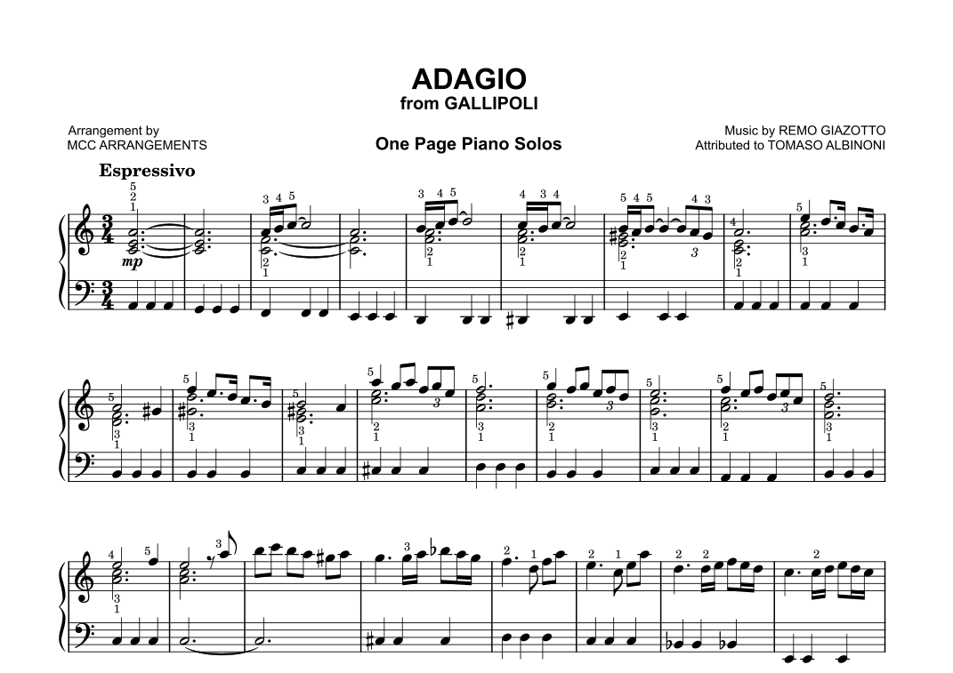 Adagio In G Minor (arr. MCC Arrangements)