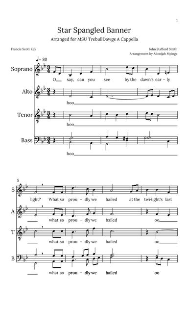 Star Spangled Banner (arr. Adonijah Mpinga)