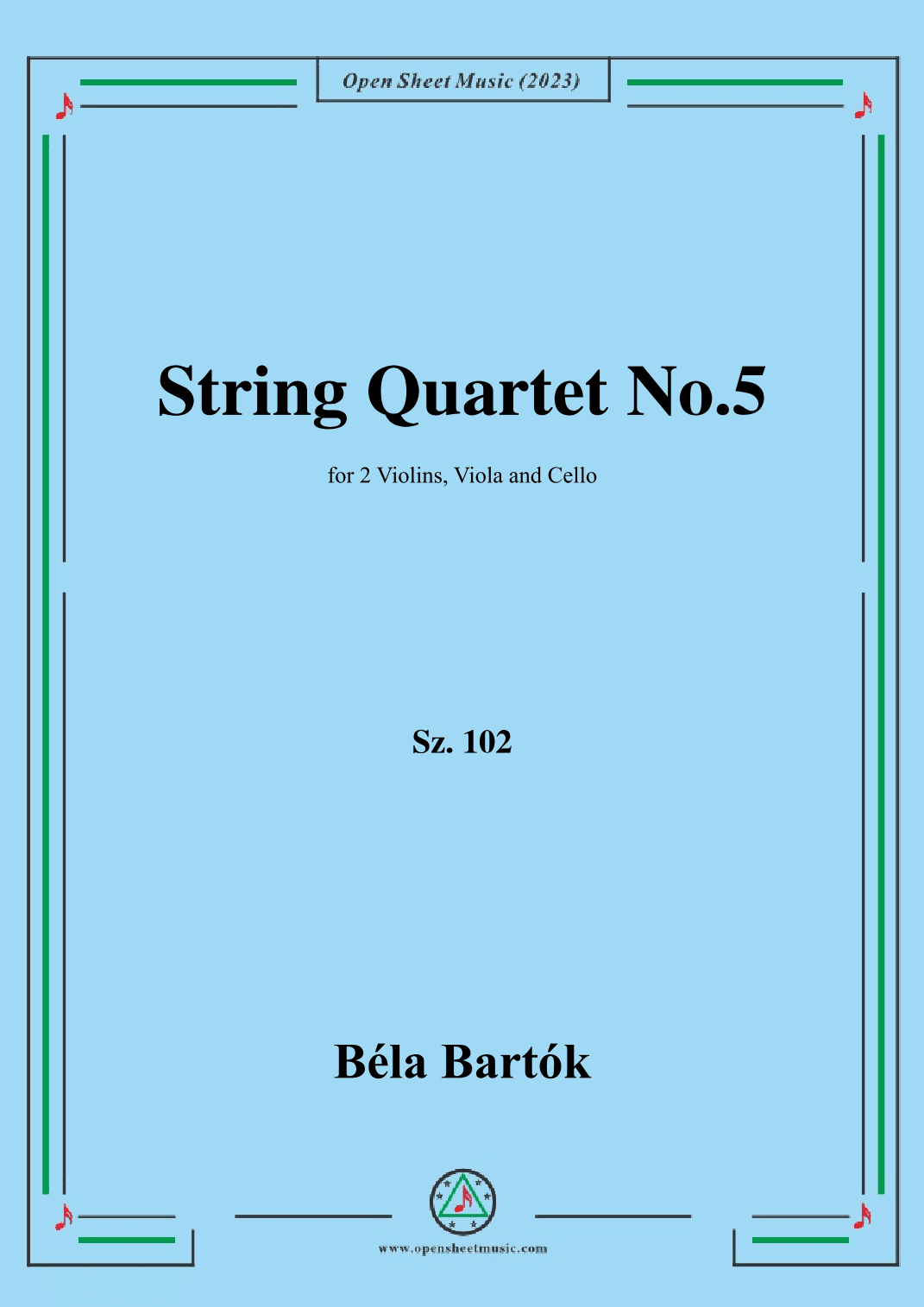 Bartók-String Quartet No.5,Sz. 102 (arr. OSM Press)