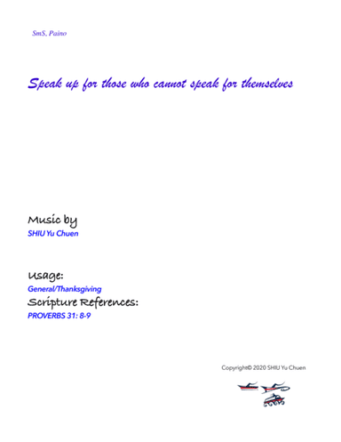 Speak up for those who cannot speak for themselves