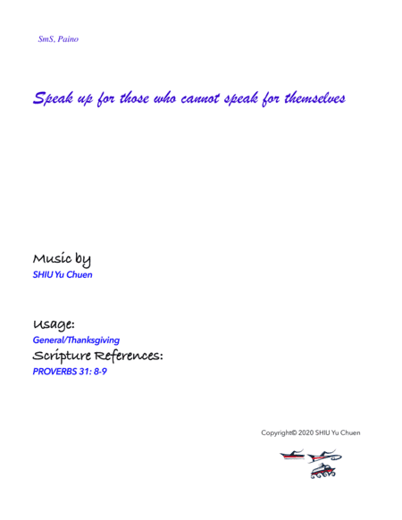 Speak up for those who cannot speak for themselves