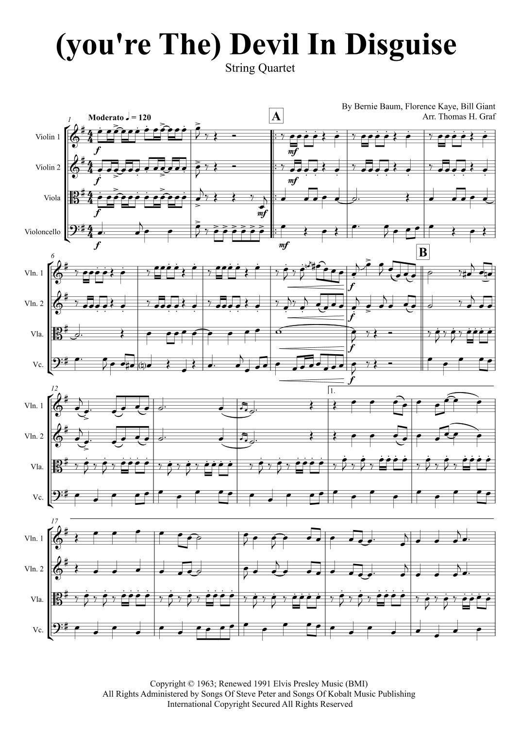 (you're The) Devil In Disguise (arr. Thomas H. Graf)
