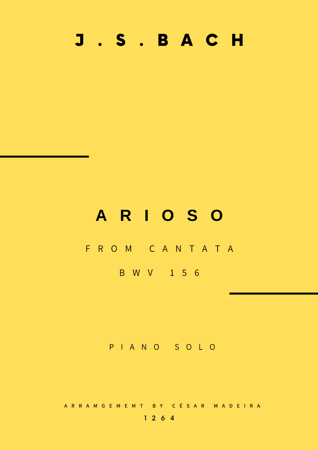 Arioso (BWV 156) - Piano Solo (Full Score) (arr. César Madeira)