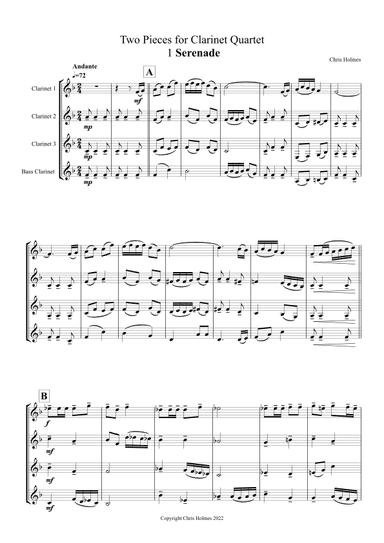 Two Pieces for Clarinet Quartet