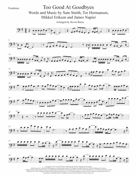 Too Good At Goodbyes (arr. Kevin Busse)