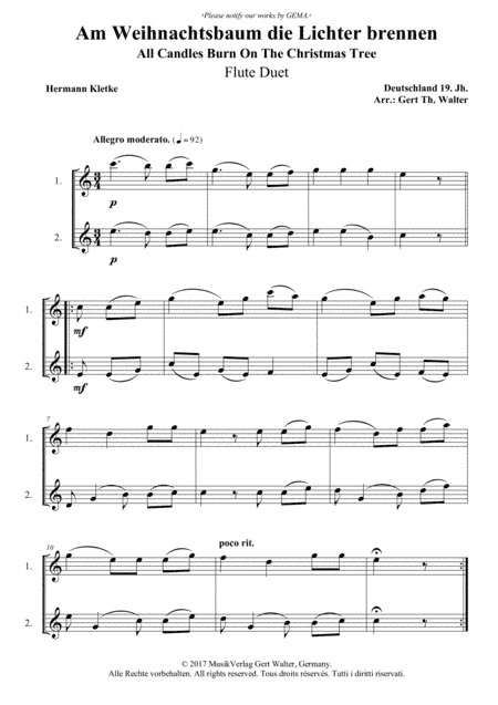 All Candles Burn On The Christmas Tree (arr. Gert Th. Walter)