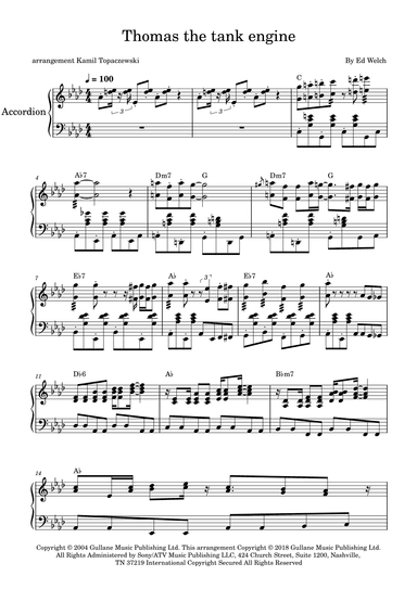 Thomas The Tank Engine (main Title) (arr. Kamil Topaczewski)