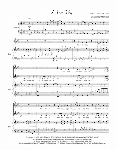 I See You (arr. Jennifer McMillan)