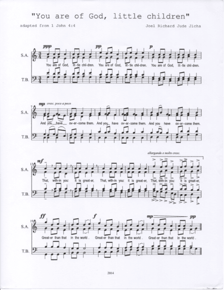 You are of God, little children (SATB)