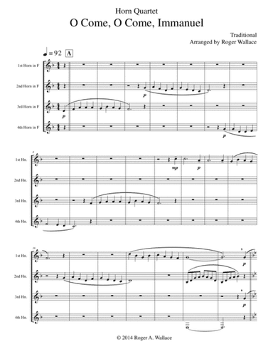 O Come, O Come, Immanuel (Emmanuel) - Horn Quartet (arr. Roger Wallace)