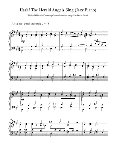 Hark! the Herald Angels Sing (Jazz Piano) (arr. David Bertok)