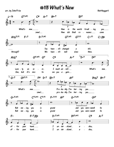 What's New? (arr. John Fries)