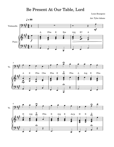 Be Present At Our Table Lord (arr. Tyler Adams)