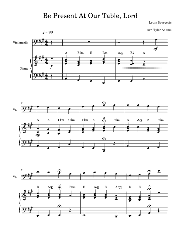 Be Present At Our Table Lord (arr. Tyler Adams)