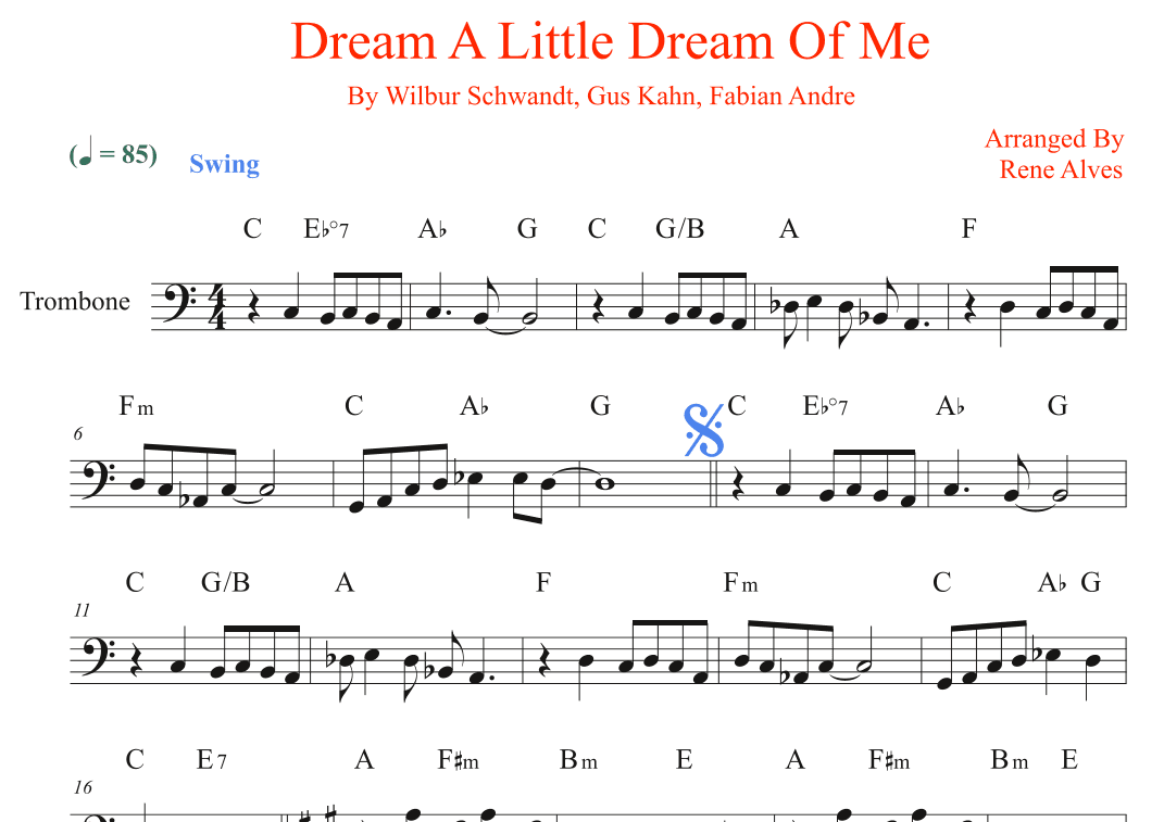 Dream A Little Dream Of Me (arr. Rene Alves)