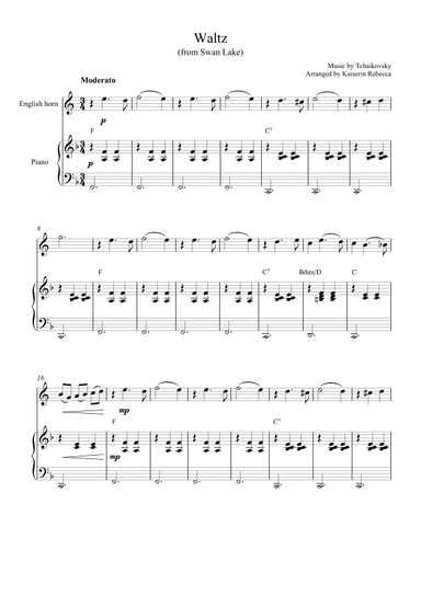 Waltz (from Swan Lake) (arr. Kaiserin Rebecca)