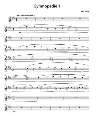 Gymnopedie 1 Clarinet Solo (arr. Funtom)