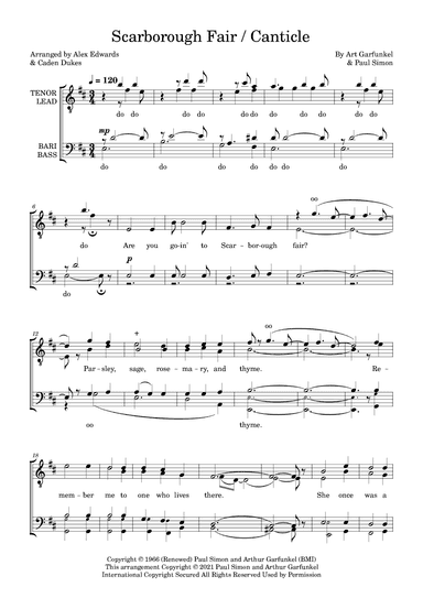 Scarborough Fair/canticle (arr. Manthano Collaborations)