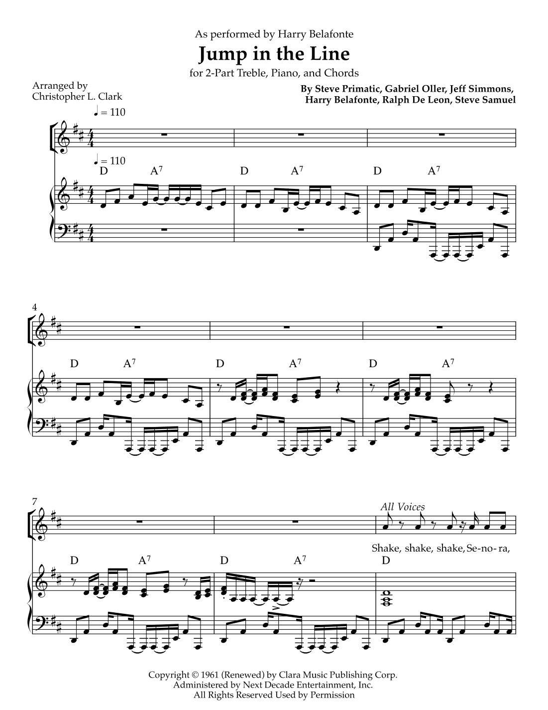 Jump In The Line (arr. Christopher L Clark)