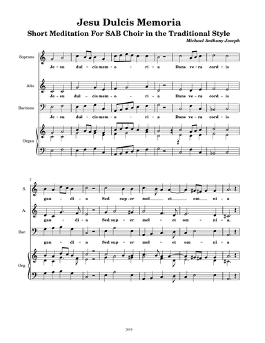 Jesu Dulcis Memoria
