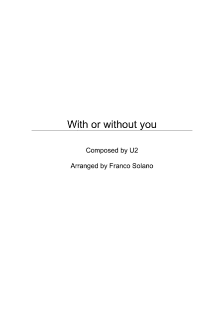 With Or Without You (arr. Franco Solano)