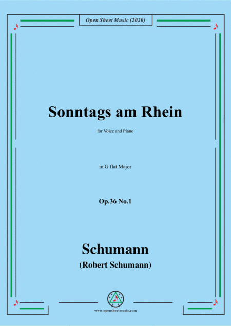 Schumann-Sonntags am Rhein,Op.36,No.1 in G flat Major (arr. MSM)
