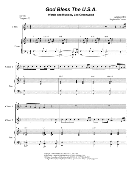 God Bless The U.S.A. (arr. Stephen DeCesare)