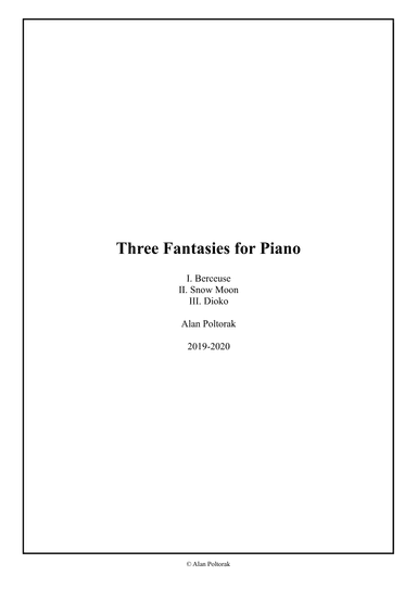 Three Fantasies for Piano