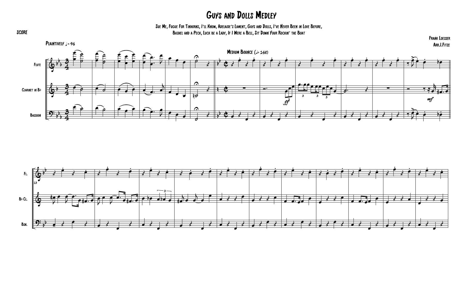Guys And Dolls (arr. Ian Fitze)